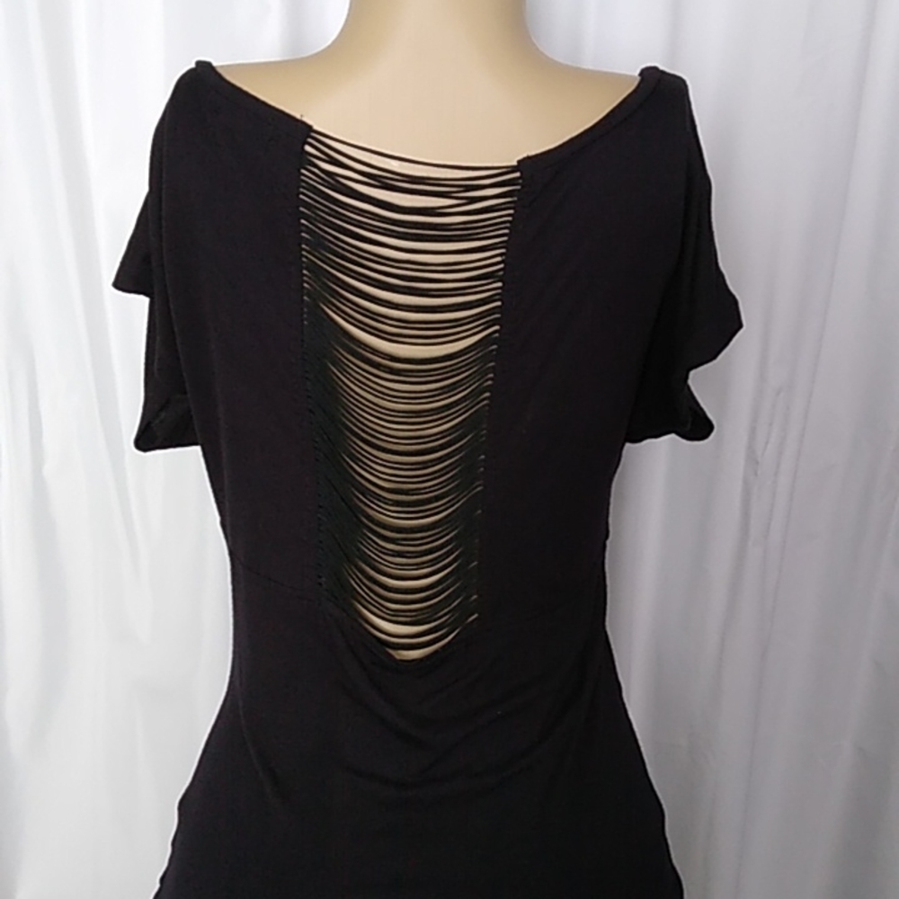 Black Guess empire waist top with cutout back L